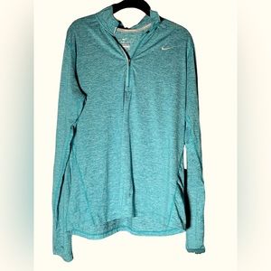 Nike Women's Size XL Dri-Fit Element Running Top 1/4 Zip Teal Green AJ4660